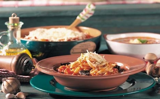 Tallarines en salsa de hongos